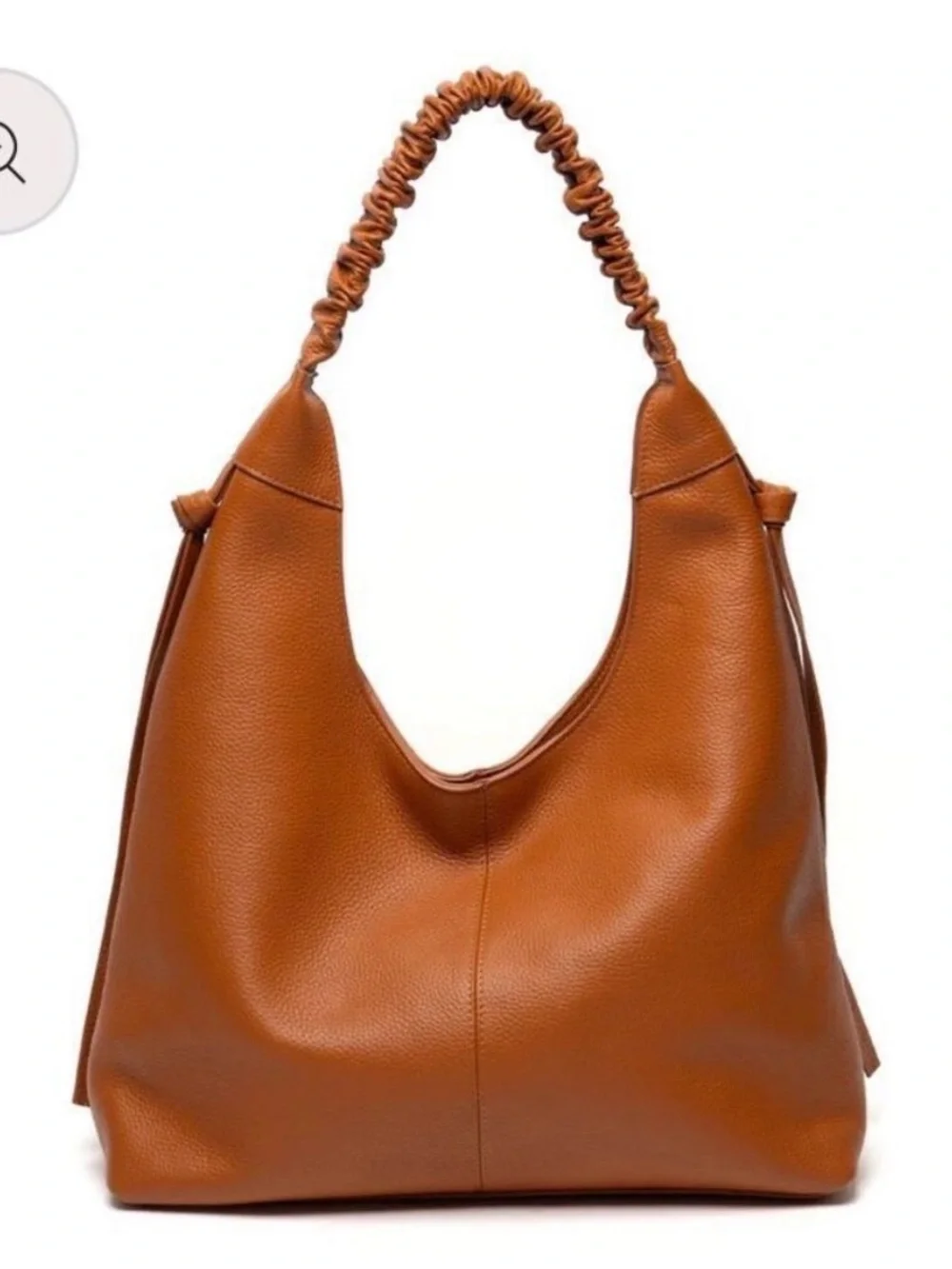 Laggo Bella Slouchy Hobo Bag Tan Pebbled Leather Like New European minimalist